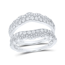  14k White Gold Womens Round Diamond Wrap Enhancer Wedding Band 3/4 Cttw