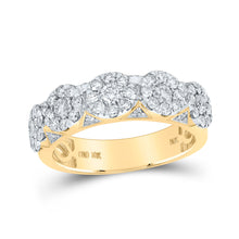  10k Yellow Gold Mens Round Diamond Cluster Band Ring 1-1/2 Cttw
