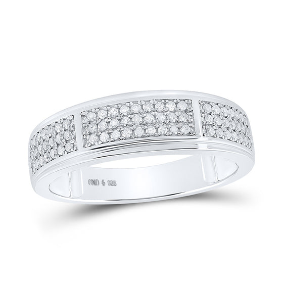 Sterling Silver His Hers Round Diamond Square Matching Wedding Set 1 Cttw