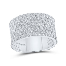  10k White Gold Mens Round Diamond 7-Row Pave Band Ring 5-5/8 Cttw
