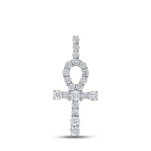  14k Yellow Gold Mens Round Diamond Ankh Cross Charm Pendant 1/5 Cttw