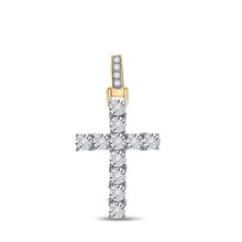  14k Yellow Gold Mens Round Diamond Charm Pendant 1/8 Cttw
