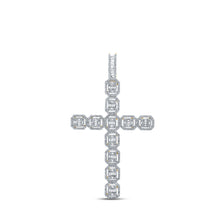  14k Yellow Gold Mens Baguette Diamond Cross Charm Pendant 2-1/3 Cttw