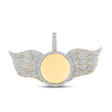  14k Yellow Gold Mens Round Diamond Memory Wing Circle Charm Pendant 4 Cttw