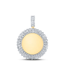  14k Yellow Gold Mens Baguette Diamond Memory Circle Charm Pendant 3 Cttw