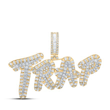  14k Two-tone Gold Mens Baguette Diamond TRAP Charm Pendant 3-3/8 Cttw