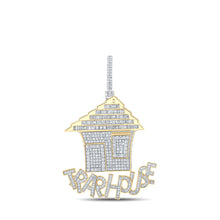  14k Yellow Gold Mens Baguette Diamond TRAP HOUSE Charm Pendant 4-3/8 Cttw