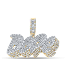  14k Yellow Gold Mens Baguette Diamond DOPE Charm Pendant 3-3/4 Cttw