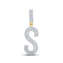  14k Yellow Gold Mens Baguette Diamond S Initial Letter Charm Pendant 3/4 Cttw