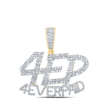  14k Yellow Gold Mens Round Diamond 4 EVER PAID Charm Pendant 1-3/4 Cttw