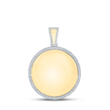  14k Yellow Gold Mens Round Diamond Memory Circle Charm Pendant 7/8 Cttw