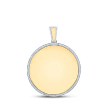 14k Yellow Gold Mens Round Diamond Memory Circle Charm Pendant 1 Cttw