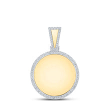  14k Yellow Gold Mens Round Diamond Circle Charm Pendant 7/8 Cttw