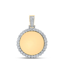  14k Yellow Gold Mens Round Diamond Memory Circle Charm Pendant 3/4 Cttw