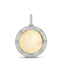  14k Yellow Gold Mens Round Diamond Memory Circle Charm Pendant 2 Cttw