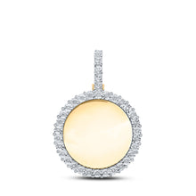  14k Yellow Gold Mens Round Diamond Memory Circle Charm Pendant 5/8 Cttw