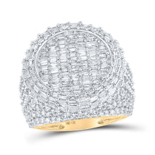  14k Yellow Gold Mens Baguette Diamond Pinky Circle Ring 4-1/2 Cttw