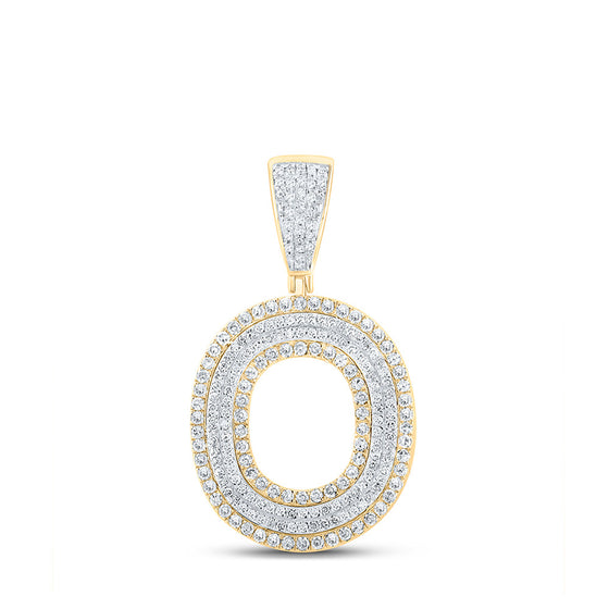 14k Two-tone Gold Mens Round Diamond X Initial Letter Charm Pendant 7/8 Cttw