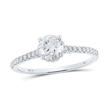  14k White Gold Round Diamond Solitaire Bridal Wedding Engagement Ring 1 Cttw