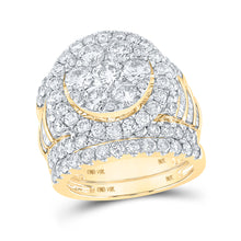  14k Yellow Gold Round Diamond Bridal Wedding Ring Band Set 4-7/8 Cttw