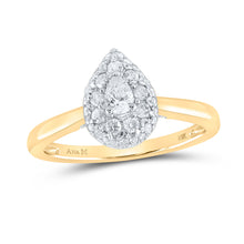  14k Yellow Gold Pear Diamond Halo Bridal Wedding Engagement Ring 1/2 Cttw