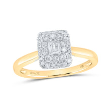  14k Yellow Gold Emerald Diamond Halo Bridal Wedding Engagement Ring 1/2 Cttw