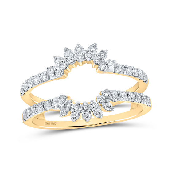 10k Yellow Gold Womens Round Diamond Wrap Enhancer Wedding Band 1/2 Cttw