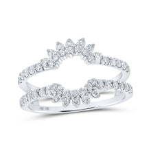  10k White Gold Womens Round Diamond Wrap Enhancer Wedding Band 1/2 Cttw