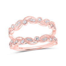  10k Rose Gold Womens Round Diamond Wrap Enhancer Wedding Band 1/4 Cttw
