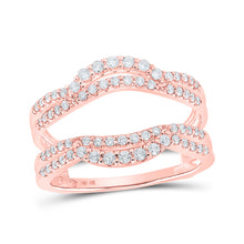  10k Rose Gold Womens Round Diamond Wrap Enhancer Wedding Band 1/2 Cttw