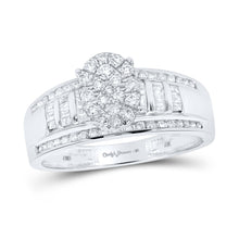  10k White Gold Round Diamond Oval Bridal Wedding Engagement Ring 1/2 Cttw