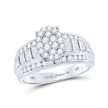  10k White Gold Round Diamond Oval Bridal Wedding Engagement Ring 1 Cttw