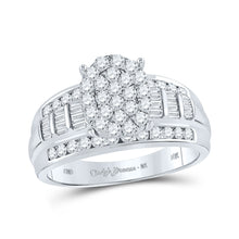  10k White Gold Round Diamond Oval Bridal Wedding Engagement Ring 1 Cttw