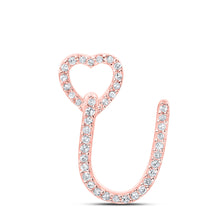  10k Rose Gold Womens Round Diamond U Heart Letter Pendant 1/8 Cttw