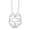 10k White Gold Womens Round Diamond 18-inch Convertible Heart Necklace 3/8 Cttw