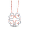 10k Rose Gold Womens Round Diamond Convertible Heart Necklace 3/8 Cttw