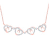 10k Rose Gold Womens Round Diamond Convertible Heart Necklace 3/8 Cttw