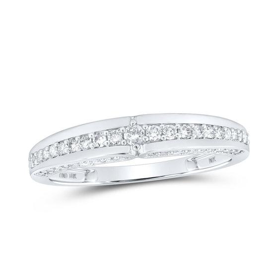 10k White Gold His Hers Round Diamond Halo Matching Wedding Set 1-3/4 Cttw