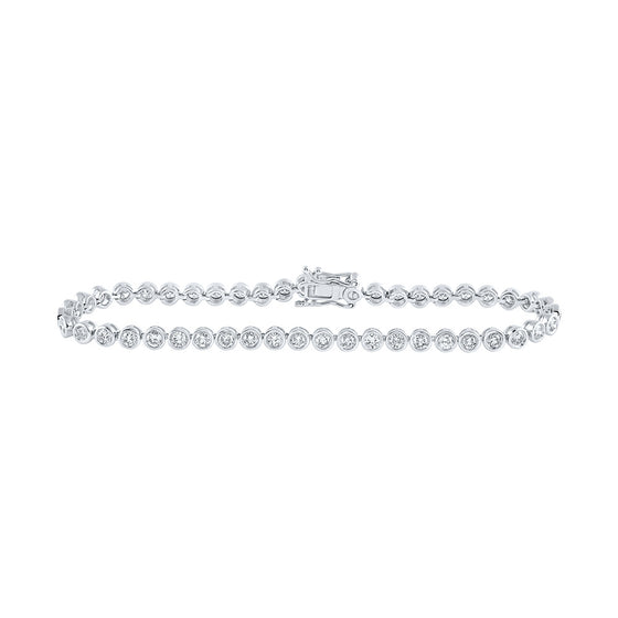 14k Yellow Gold Womens Round Diamond Tennis Bracelet 2-1/2 Cttw