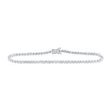  14k White Gold Womens Round Diamond Tennis Bracelet 3 Cttw