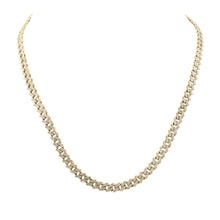 10k Yellow Gold Mens Round Diamond 18-inch Straight Cuban Link Necklace 4-3/4 Cttw