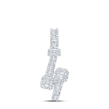  10k White Gold Womens Round Diamond Square Cuff Fashion Pendant 1 Cttw