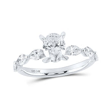  14k White Gold Oval Diamond Solitaire Bridal Wedding Engagement Ring 1-3/4 Cttw