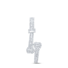  10k White Gold Womens Round Diamond Heart Cuff Fashion Pendant 1 Cttw
