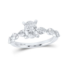  14k White Gold Oval Diamond Solitaire Bridal Wedding Engagement Ring 1-7/8 Cttw
