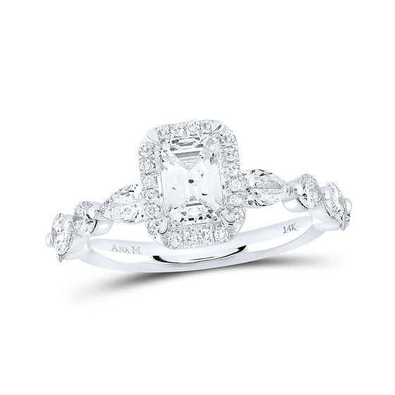 14k White Gold Emerald Diamond Solitaire Bridal Wedding Engagement Ring 2 Cttw