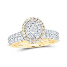  10k Yellow Gold Round Diamond Bridal Wedding Ring Band Set 1 Cttw