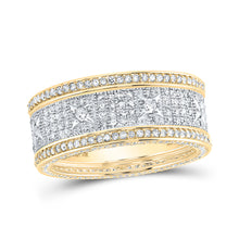  10k Yellow Gold Mens Round Diamond Band Ring 2-1/4 Cttw
