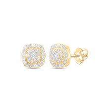  10k Yellow Gold Womens Round Diamond Cluster Earrings 1/2 Cttw