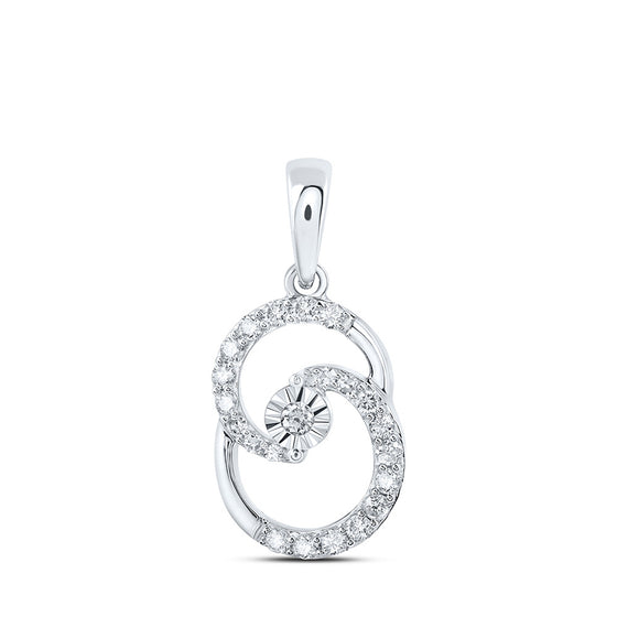 10k White Gold Womens Round Diamond Fashion Pendant 1/4 Cttw